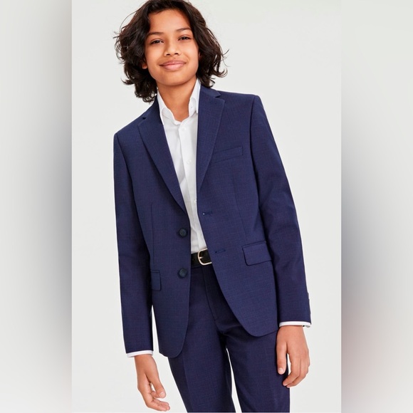 Andrew Marc Kids' Dark Blue Check Suit Boys Size 16 NWOT - Picture 3 of 9